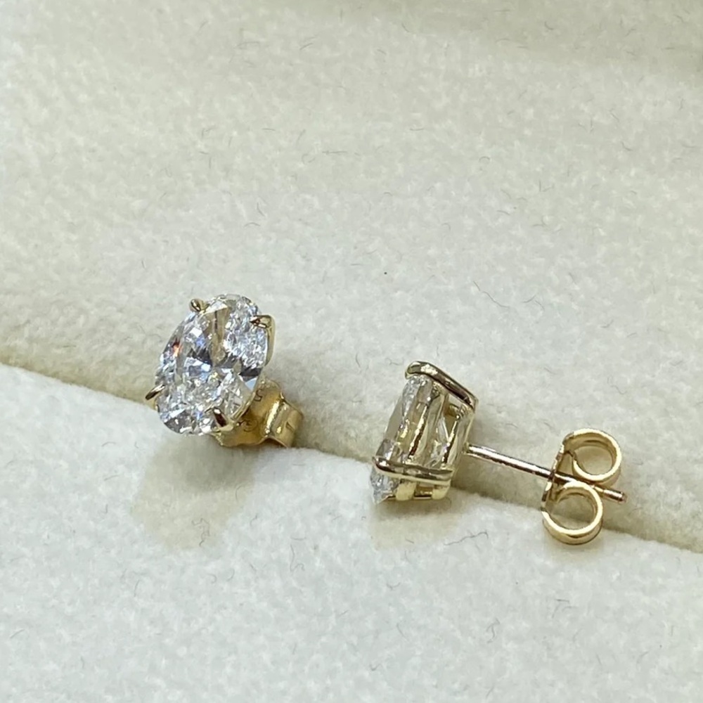Harper Grace 18K Gold Over Sterling Silver Oval Stud Earrings - Picture 3 of 15